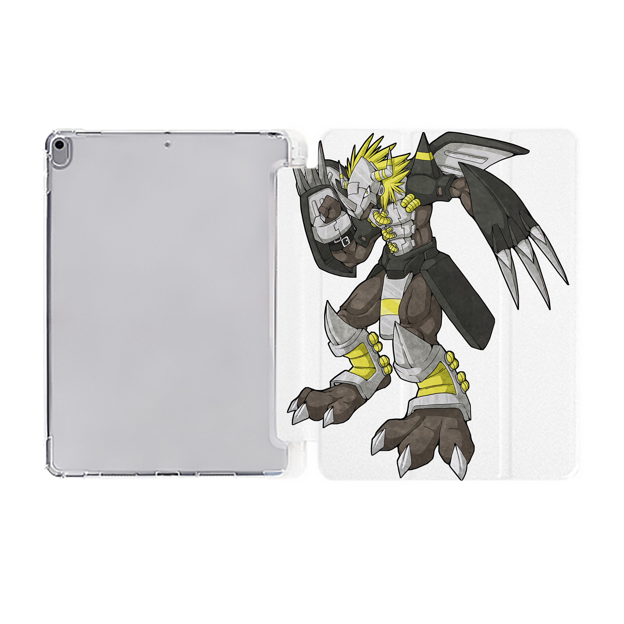 （画像用） Digimon デジタルモンスター/デジモン IPad ケース ペン収納付き 三つ折りスタンド PUレザー×シリコン 対応機種9.5/10.5/10.9インチ
